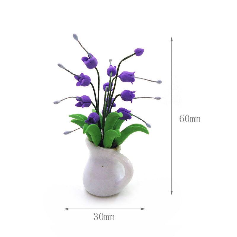 Wholesale 1:12 Dollhouse Mini Clay Flower Plant Pots